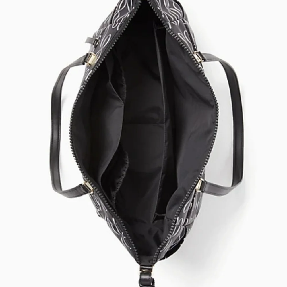 Kate Spade New York Black & White Jae Elegant Bow Large Baby Diaper Bag NWT